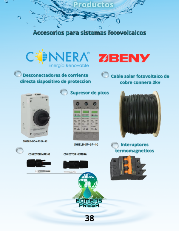 Accesorios para sistemas fotovoltaicos.