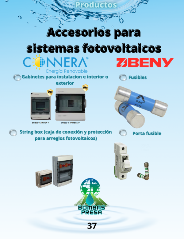 Accesorios para sistemas fotovoltaicos.