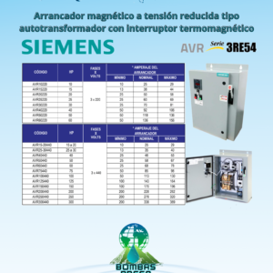 Arrancador magnético a tensión reducida tipo autotransformador con interruptor termomagnético