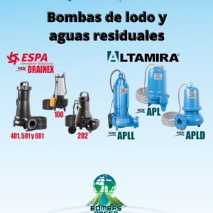 Bombas de lodo y aguas residuales.