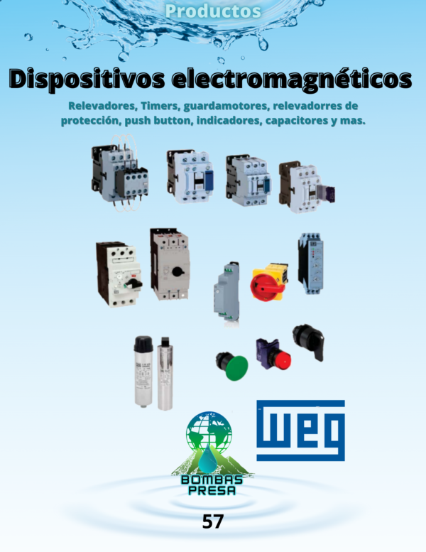 Dispositivos electromagnéticos, relevadores, timers, guardamotores, relevadores de protección, push button, indicadores, capacitores y mas.