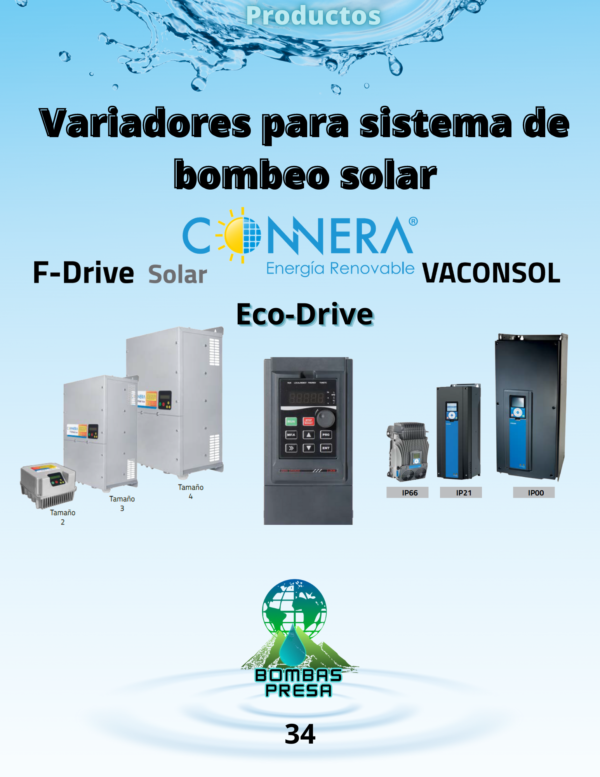 Variadores para sistema de bombeo solar.