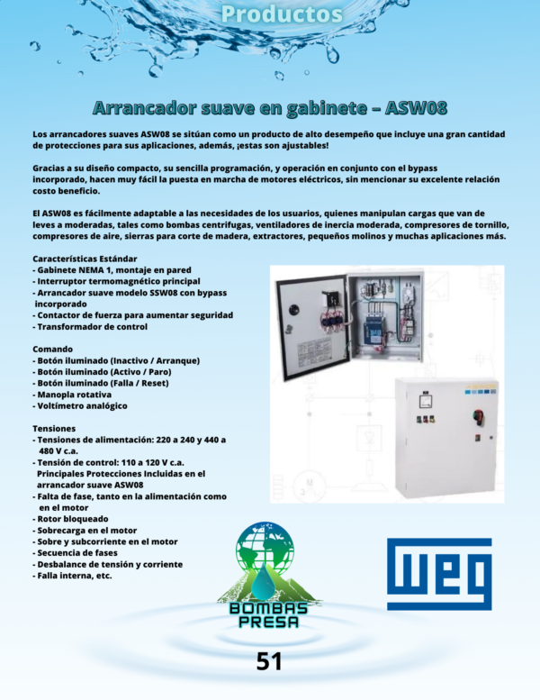 Arrancador suave en gabinete - ASW08